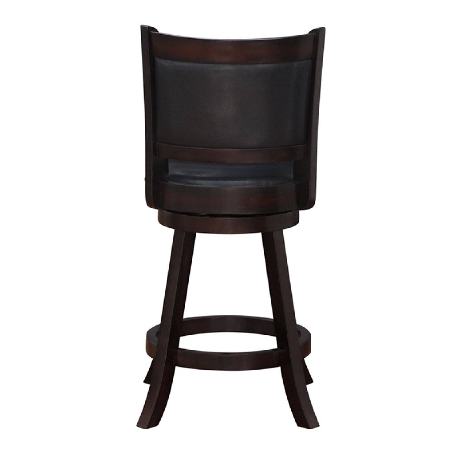 Boraam Rhea 24 Full Back Wood Swivel Counter Stool， Merlot