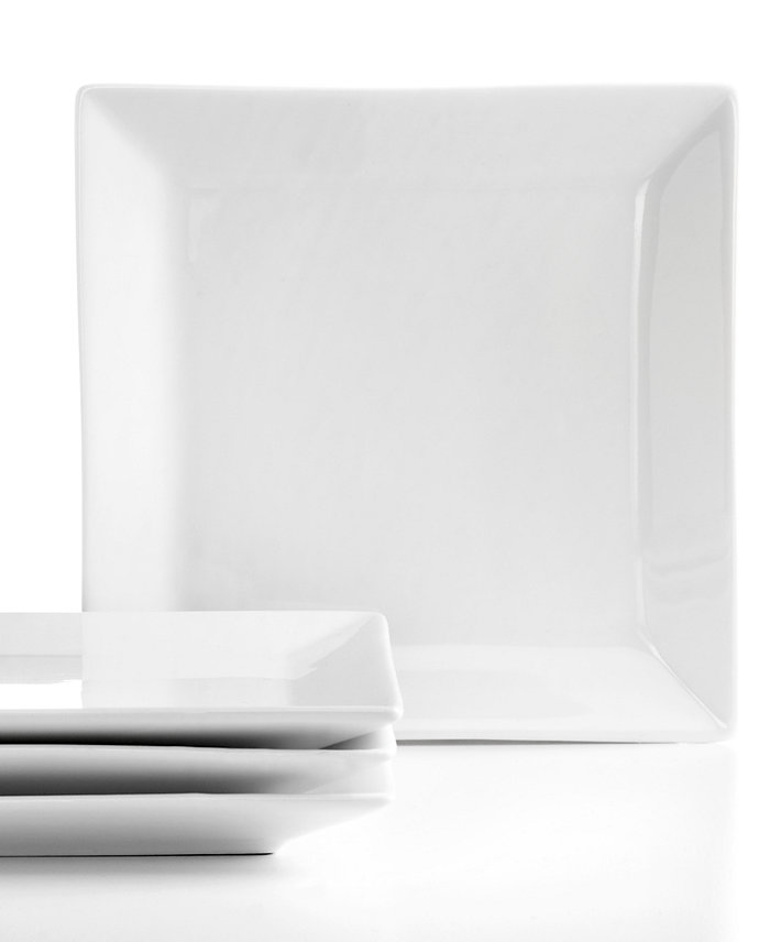 The Cellar Whiteware Set of 4 Square 6 Appetizer Plates