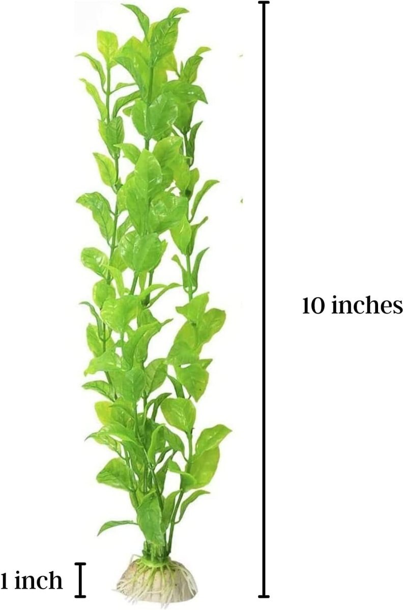 SunGrow Tall Aquarium Plastic Plants Betta Fish Hide Tank Decorations， 10-in， 3 count