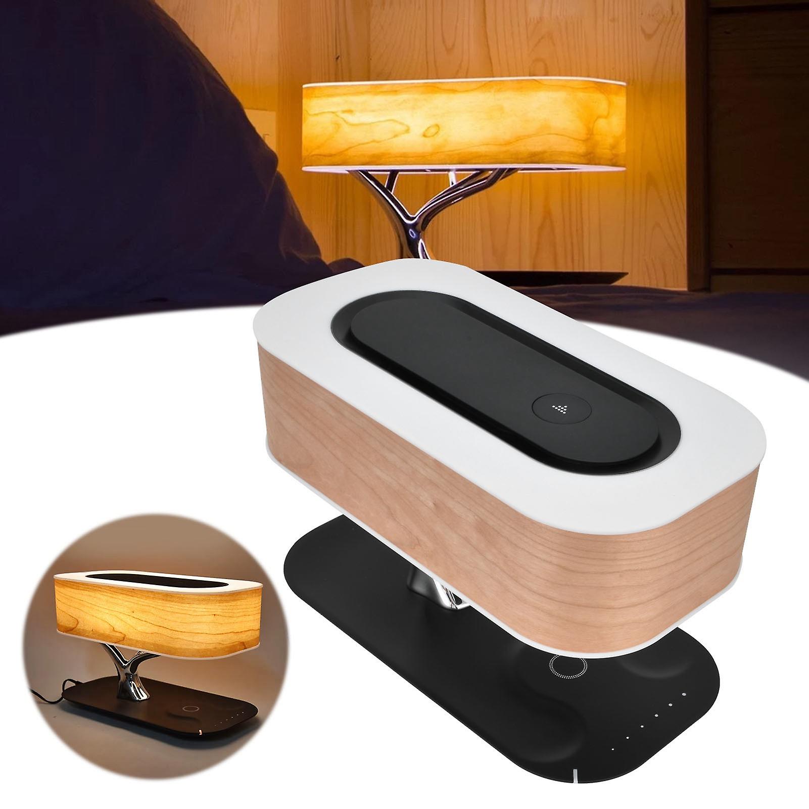 Charging Audio Wooden Touch Dimming Table Lamp For Bedside Living Room[us Plug]