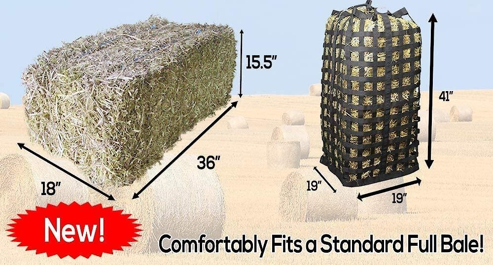 Derby Originals Paris Tack Ultimate 4-Sided Slow Feed Horse Hay Bale Bag， X-Large