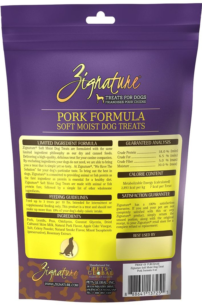 Zignature Pork Flavored Soft Dog Treats