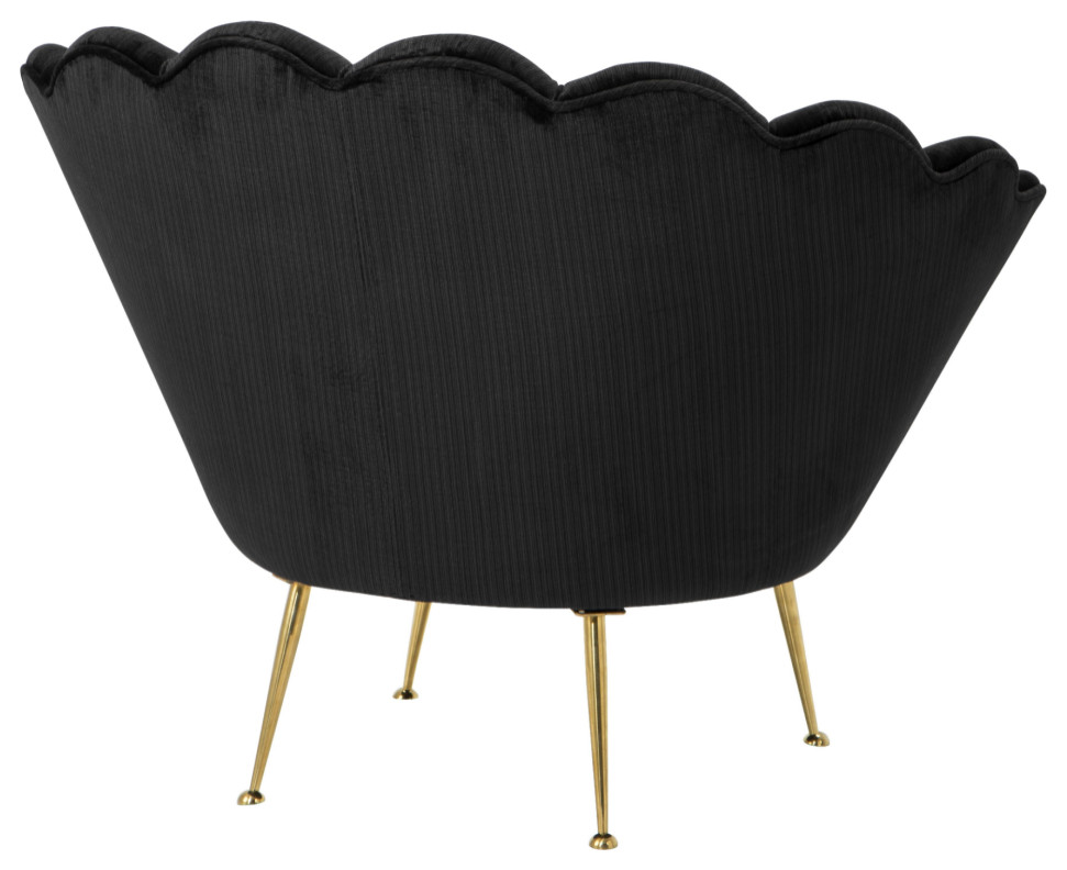 Black Scalloped Accent Chair  Eichholtz Trapezium   Midcentury   Armchairs And Accent Chairs   by Oroa   Distinctive Furniture  Houzz