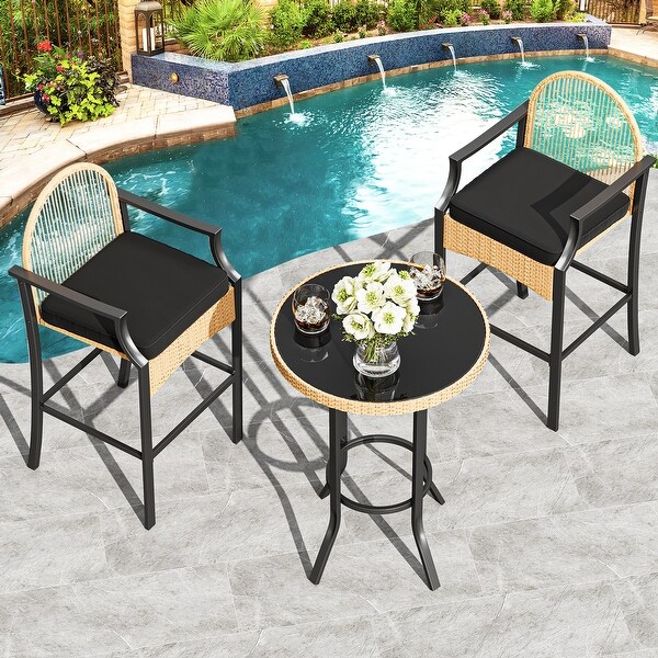 Moasis Round 2 Person Outdoor Bar Dining Set