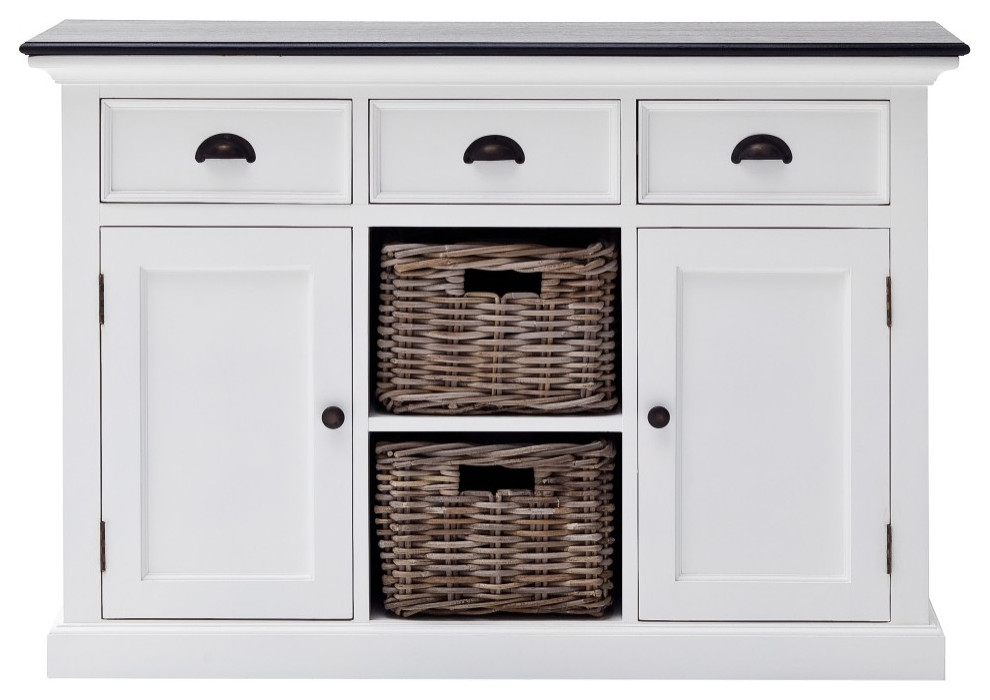 Modern Farmhouse Black and White Large Accent Cabinet   Traditional   Accent Chests And Cabinets   by VirVentures  Houzz