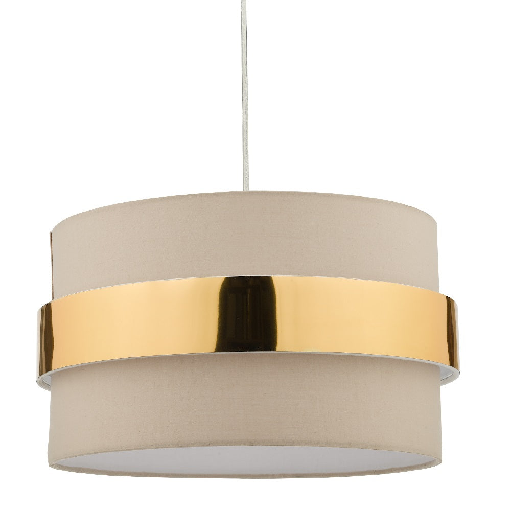 DAR OKI6529 Oki Taupe & Gold Band None Electric Easy Fit Shade 38cm