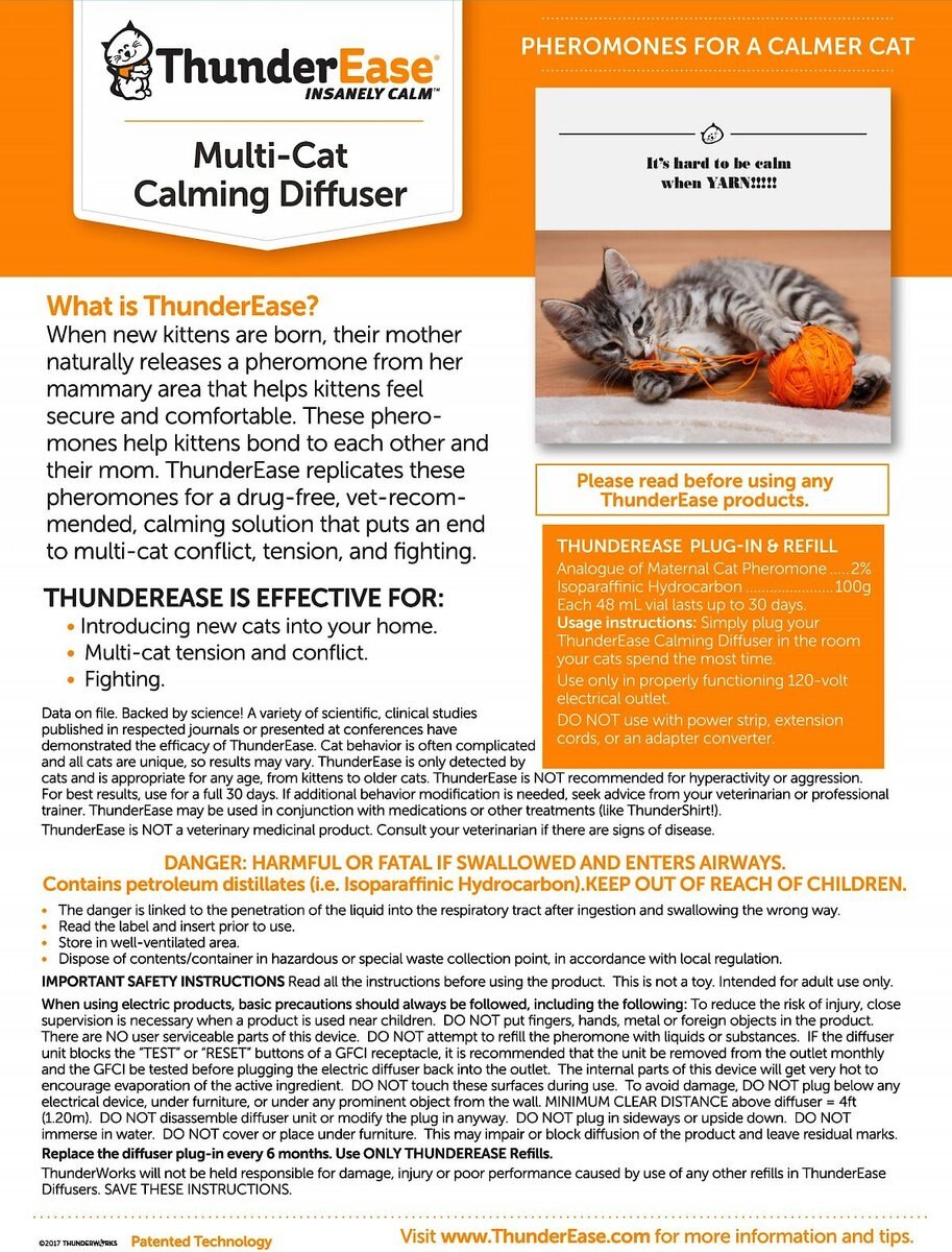 ThunderEase Multi-Cat Calming Diffuser for Cats