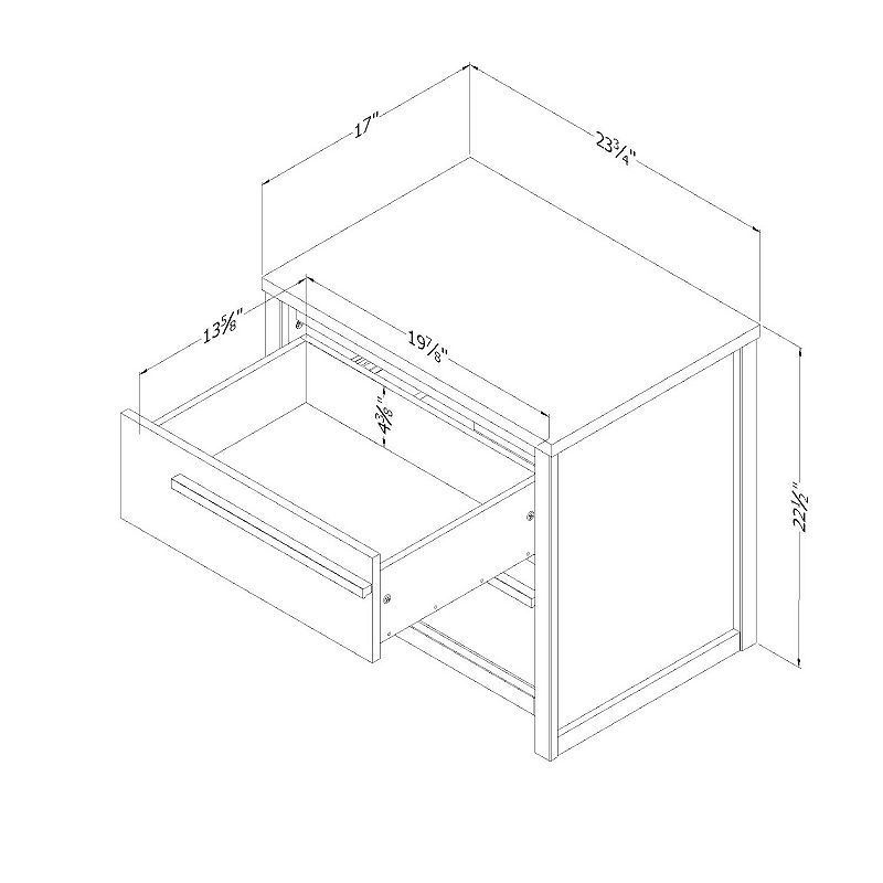 South Shore Tao 2-Drawer Nightstand