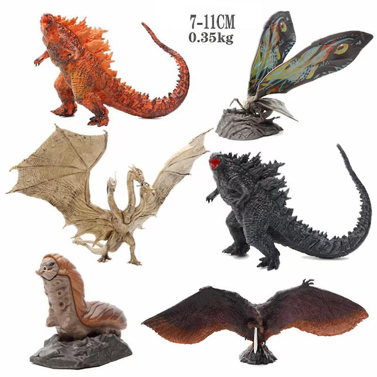 6pcs/lot Godzilla Dinosaur Anime Figure Toy Models 7-11cm