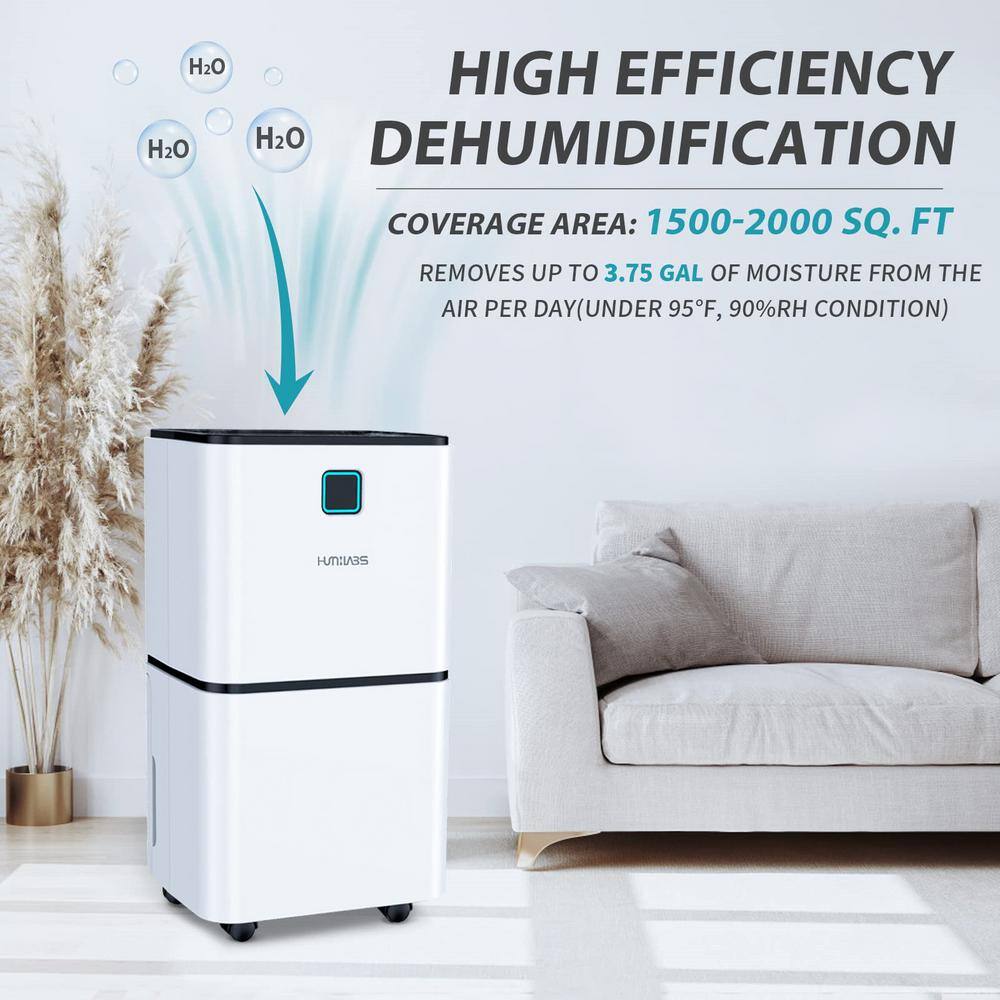 Edendirect 30 pt. 2000 sq.ft. Dehumidifier in White for Room and Basement with Auto Defrost and Timer ZJOLRY23061402