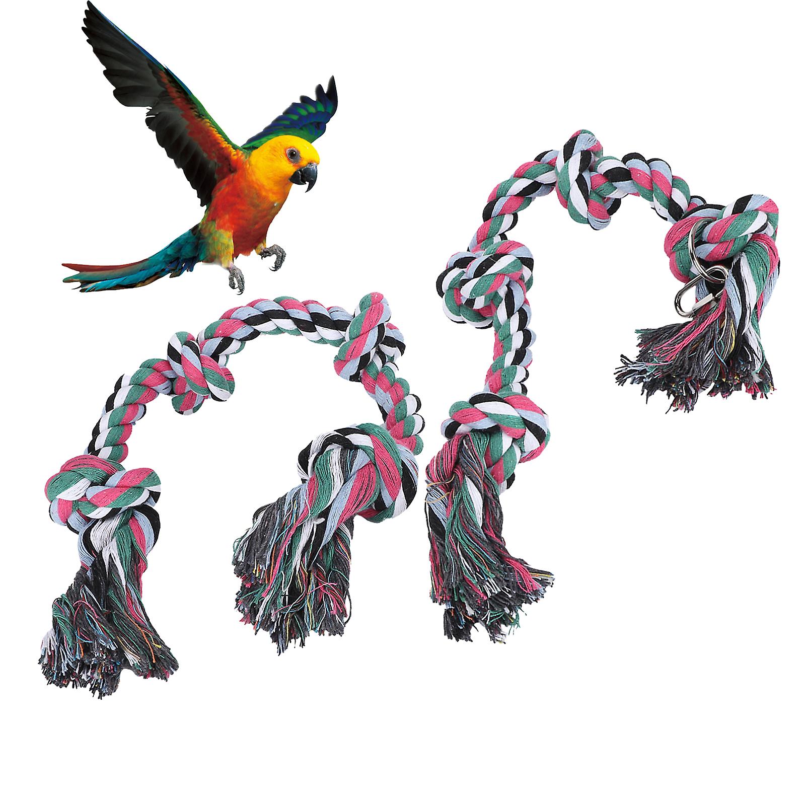 Pet Bird Chew Cotton Rope Toys Parrots Biting Climbing Toys Cage Pendant Accessory