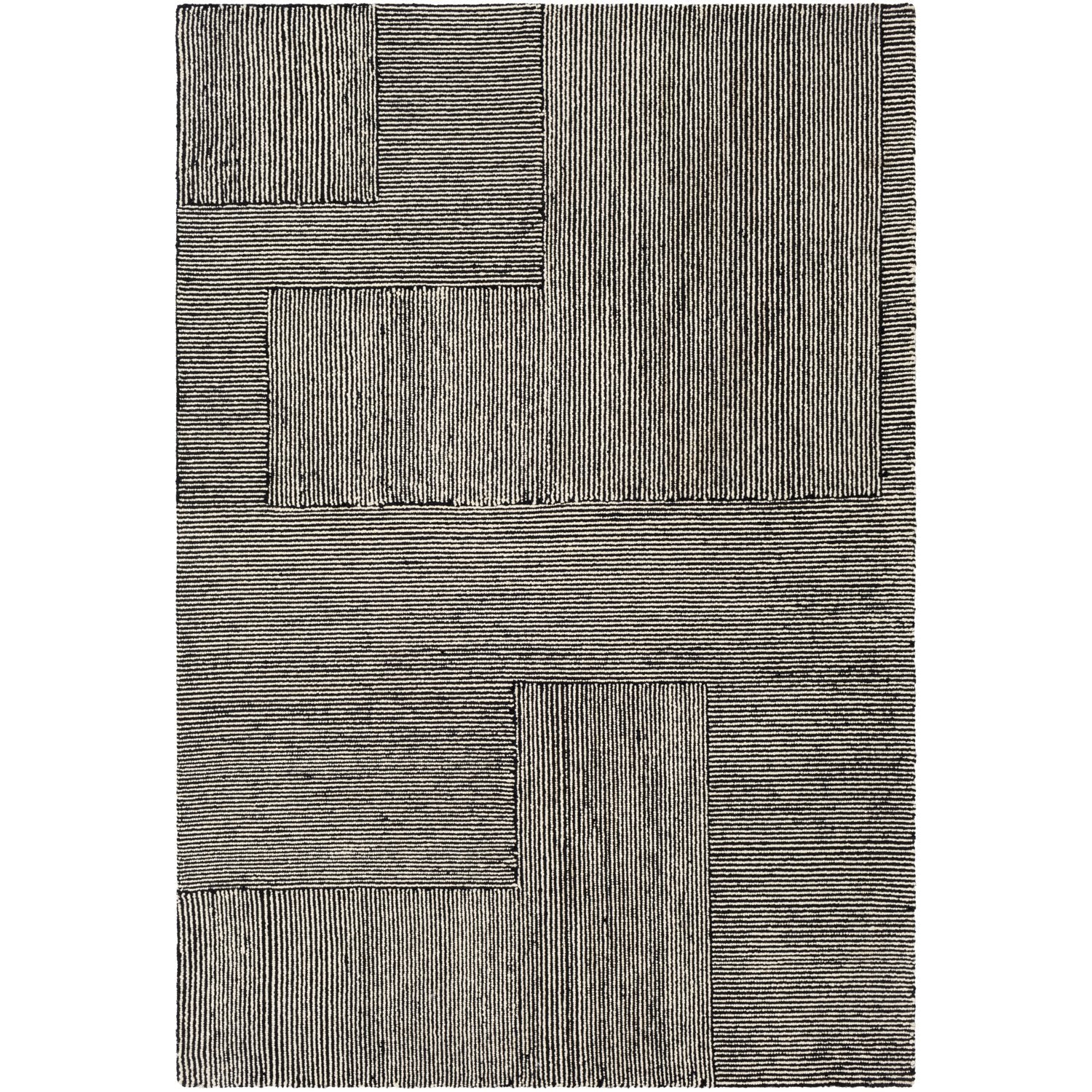 Maroc Hand Tufted Rug in Black, Beige