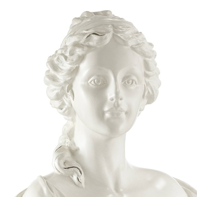 High White Faux Marble Finish Female Bust Statue