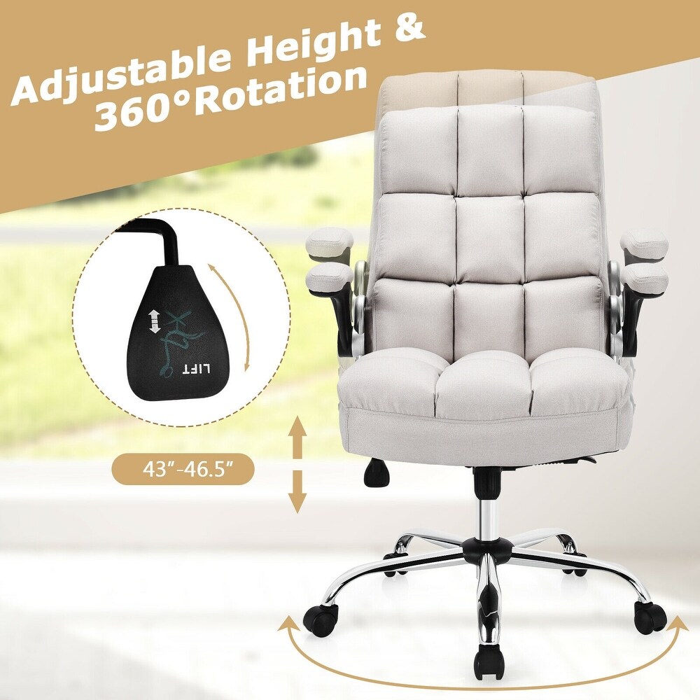 Adjustable Swivel Office Chair with High Back and Flip up Arm for Home and Office   30\