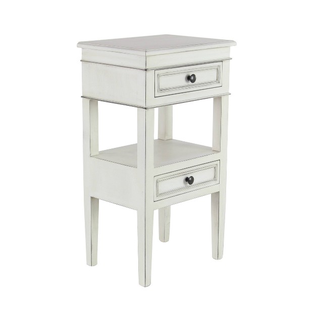 Distressed Wooden Side Table With Drawers Olivia amp May