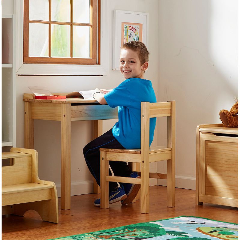 Melissa and Doug Child's Honey Wooden Lift-Top Desk and Chair Set