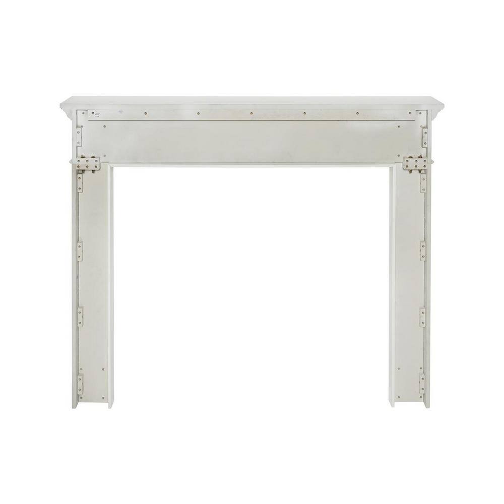 Pearl Mantels 48 in. x 42 in. Interior Opening Crisp White Full Surround Fireplace Mantel RPS48525D