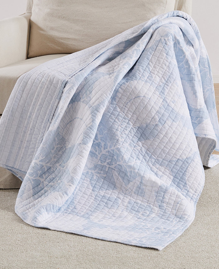 Levtex Stillwater Coastal Shore Reversible Quilted Throw， 50