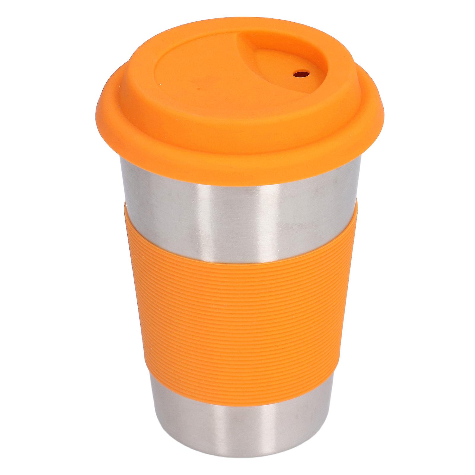 304 Stainless Steel Cup Metal Drinking Mug With Heat Insulation Silicone Sleeve For Kids School Office Homeorange Cup Sleeve