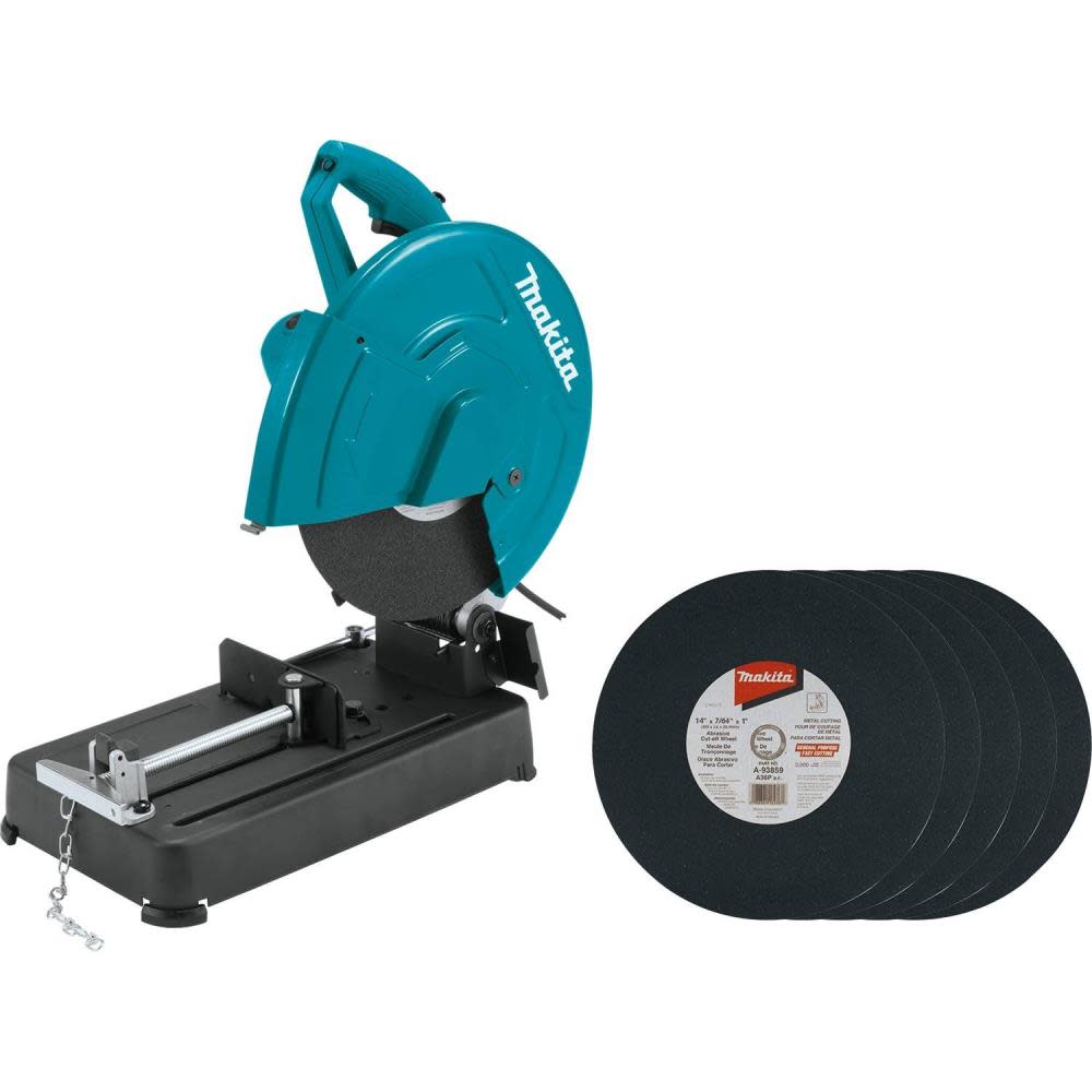 Makita 14 In. Cut-Off Saw with 5 Ea. Cut-Off Wheels LW1401X from Makita