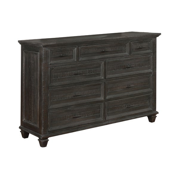 Minton Weathered Carbon 4-piece Bedroom Set with 2 Nightstands and Dresser - - 35028973