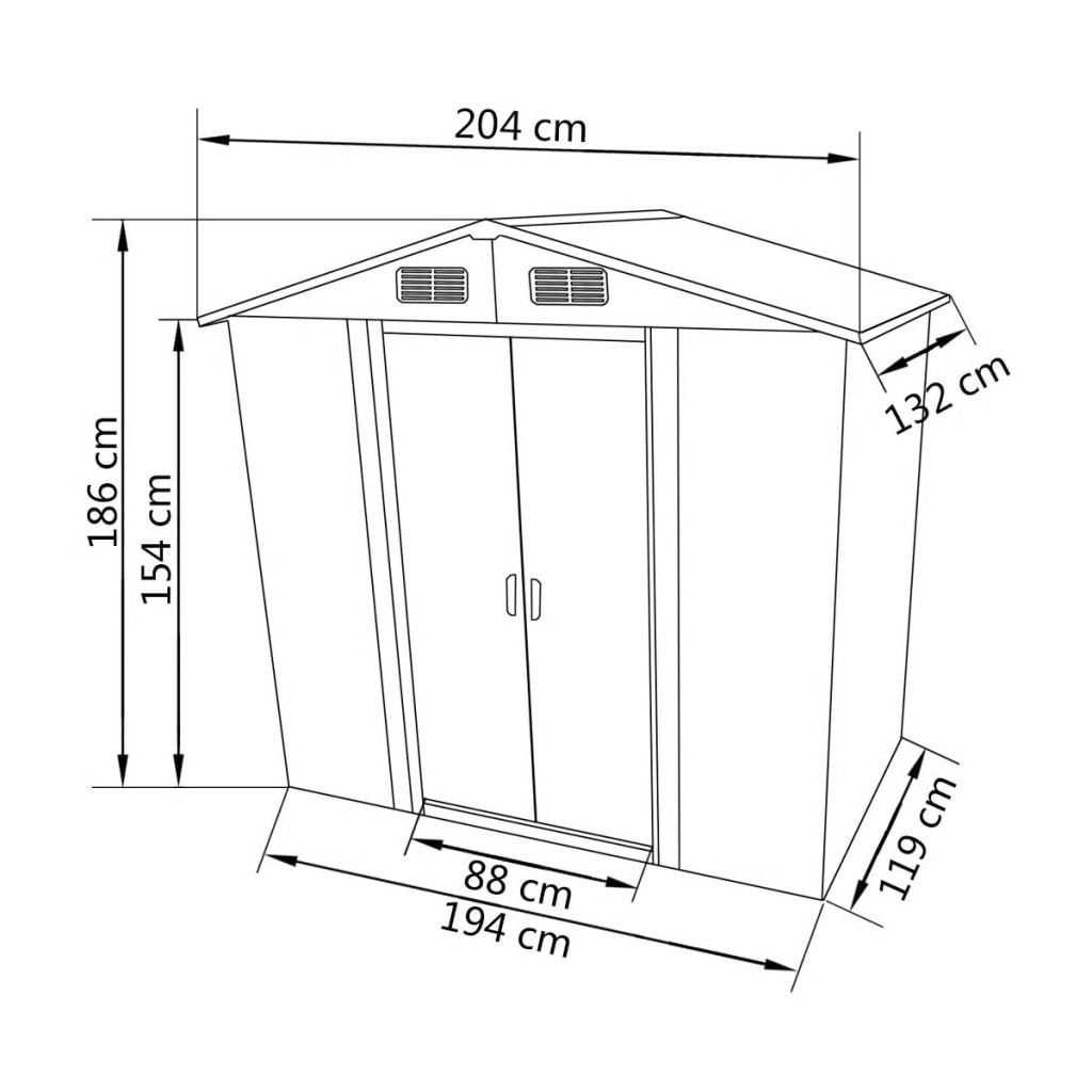 Anself 6.69 x 4.33 ft. Garden Plastic Storage Shed, Gray