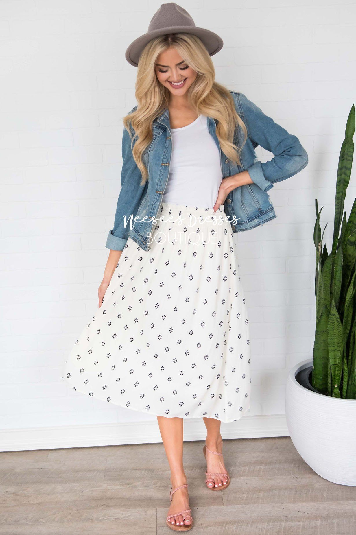 Keep Life Simple Diamond Print Skirt