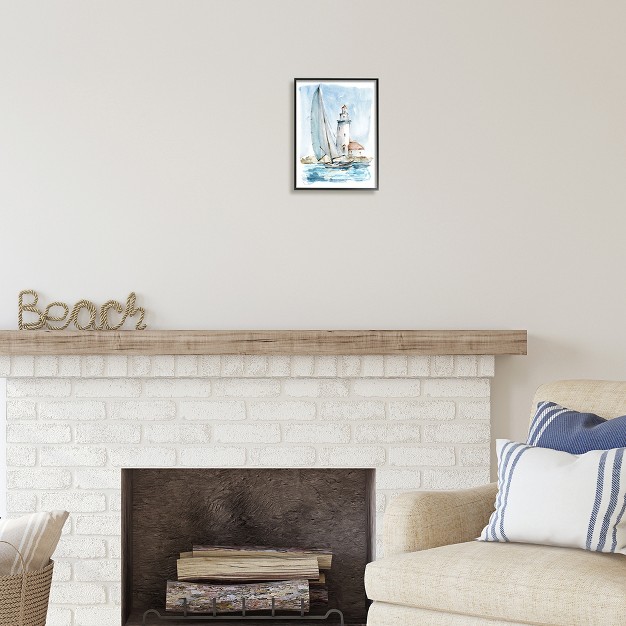 Stupell Industries Nautical Sailboat amp Lighthouse Framed Giclee