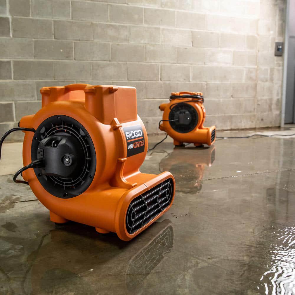 RIDGID 1625 CFM 3Speed Blower Fan Air Mover with Daisy Chain 3 Operating Positions for Water Damage Restoration