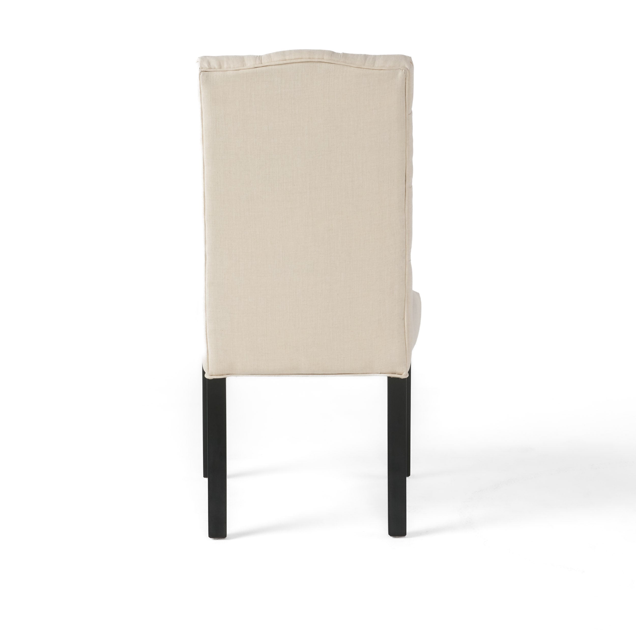 Prince Tufted Natural Plain Fabric Dining Chair (Set of 2)