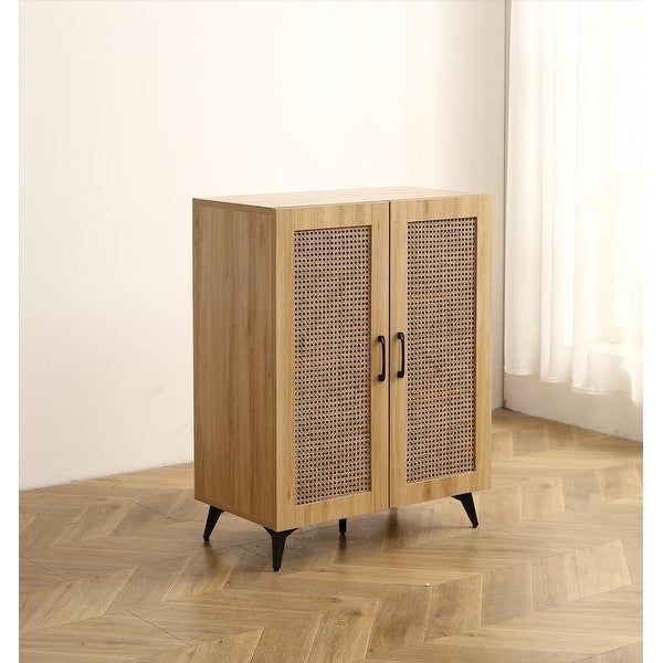 29.5-inch Storage Cabinet with 2 Rattan Weaving Doors