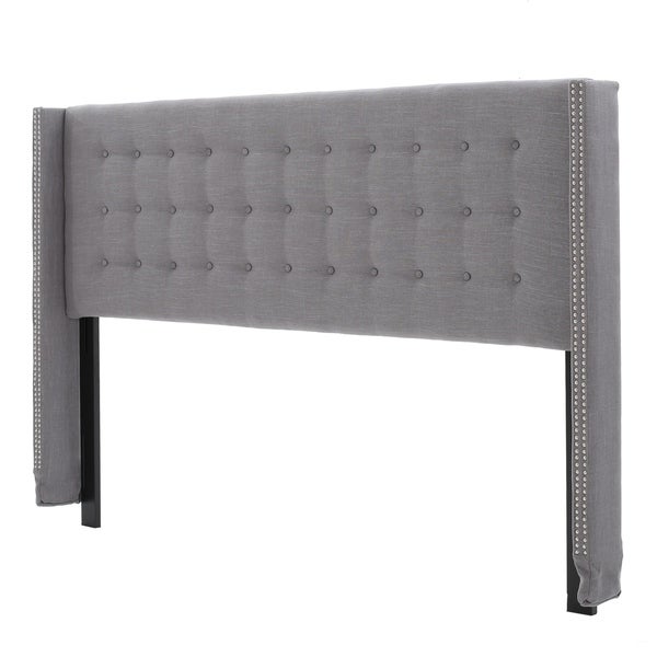 Kendrah Adjustable King/ California King Wing Back Studded Fabric Headboard by Christopher Knight Home - - 14047272