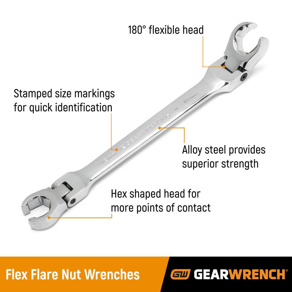 GEARWRENCH SAE Flex Flare Nut Wrench Set (5-Piece) 81910