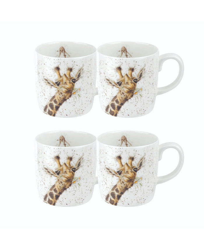 Wrendale Designs Royal Worcester Wrendale Lofty Giraffe Mug Set 4