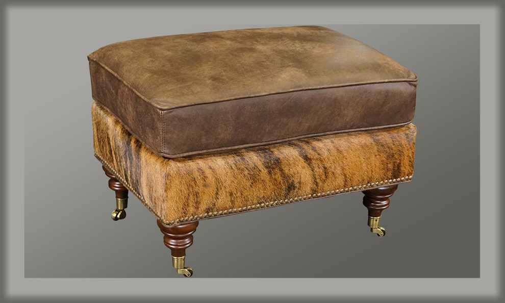 quotGunner quotLeather Ottoman   Southwestern   Footstools And Ottomans   by Great Blue Heron Furniture  Houzz