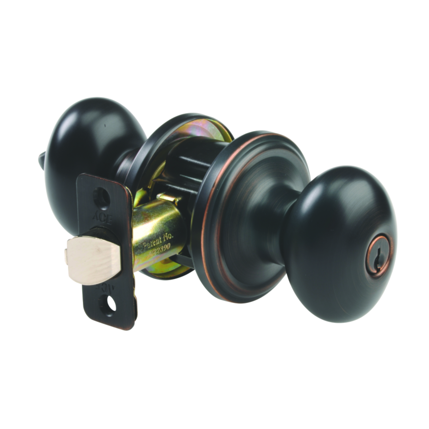 Ace Egg Oil Rubbed Bronze Entry Lockset 1-3/4 in.