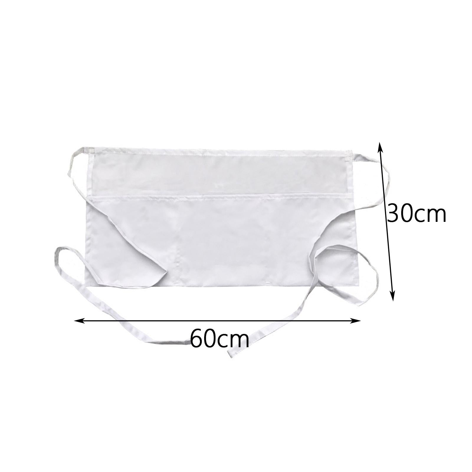 Half Length Apron Comfortable Classic Farmhouse Chef Apron for Gardening BBQ White