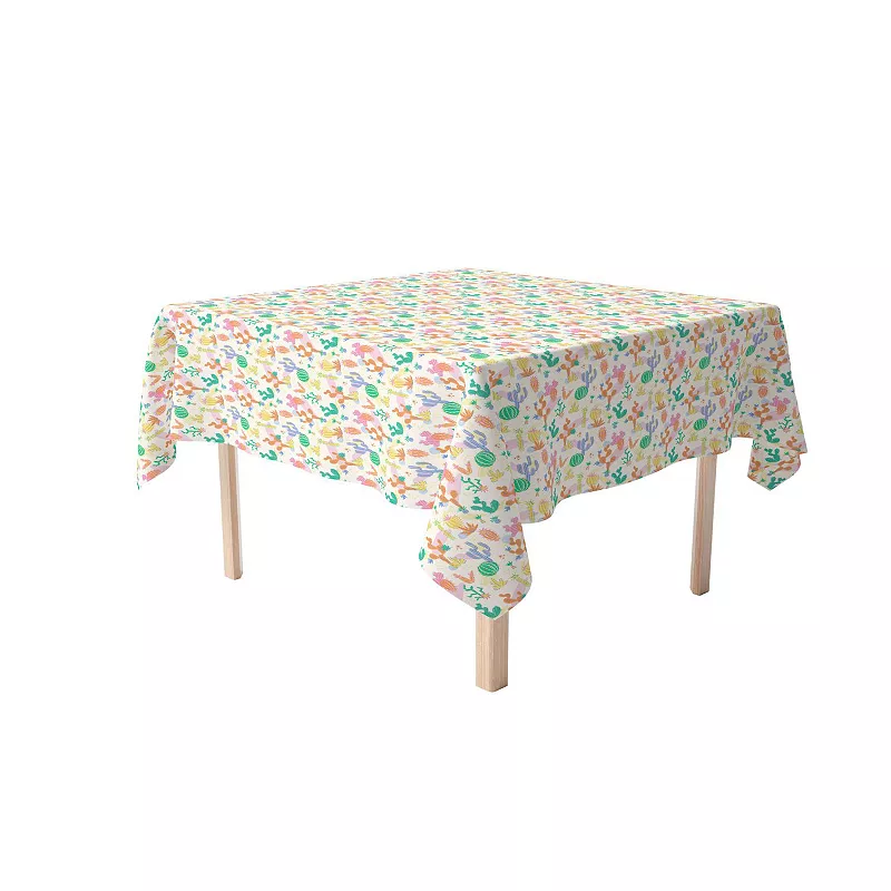 Square Tablecloth， 100% Cotton， 60x60， Bright Desert Pattern