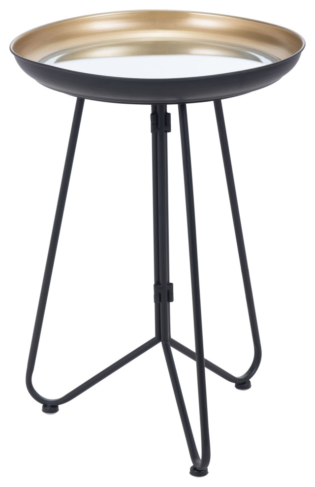 Foley Accent Table  Gold  ampBlack   Industrial   Side Tables And End Tables   by Zuo Modern Contemporary  Houzz