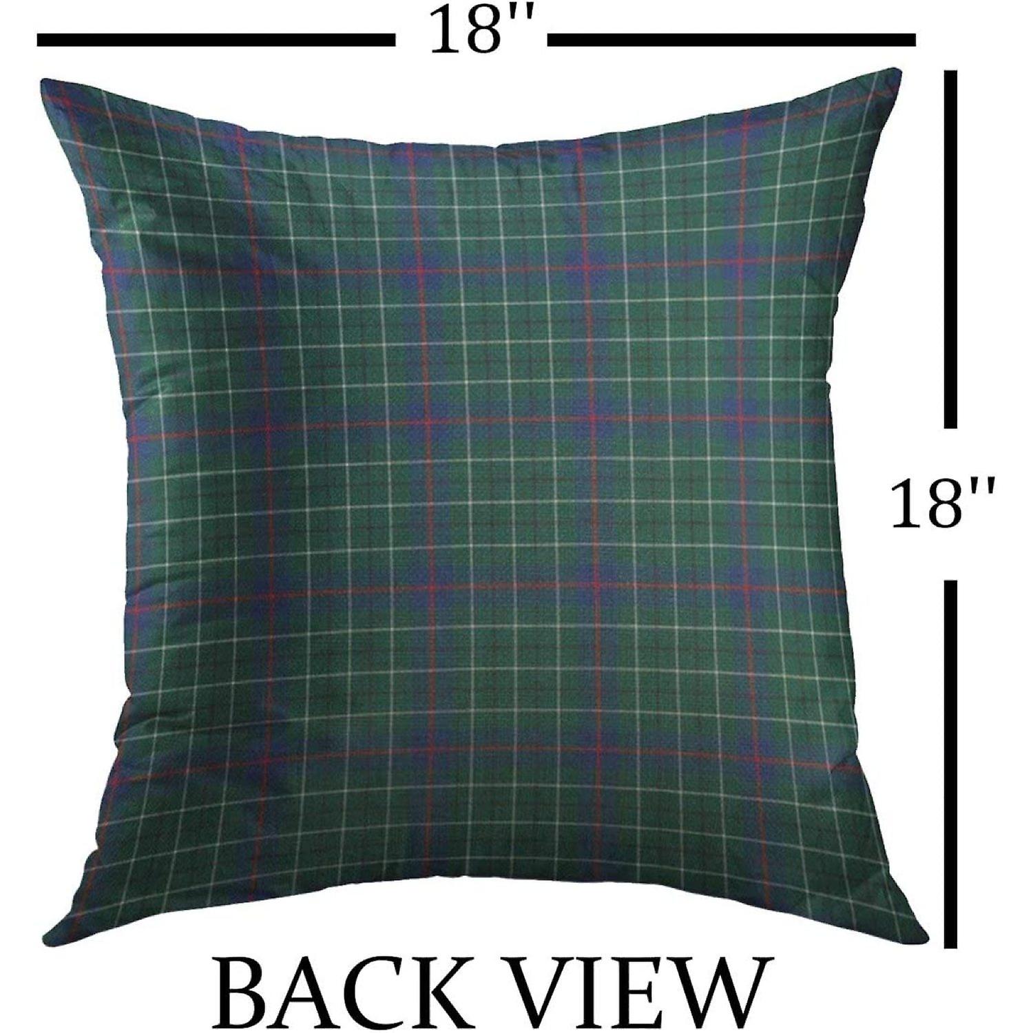 Decorative Throw Pillow Cover For Couch Sofa，plaid Duncan Clan Green Blue Tartan Scottish Home Decor Pillow Case 18x18 Inch