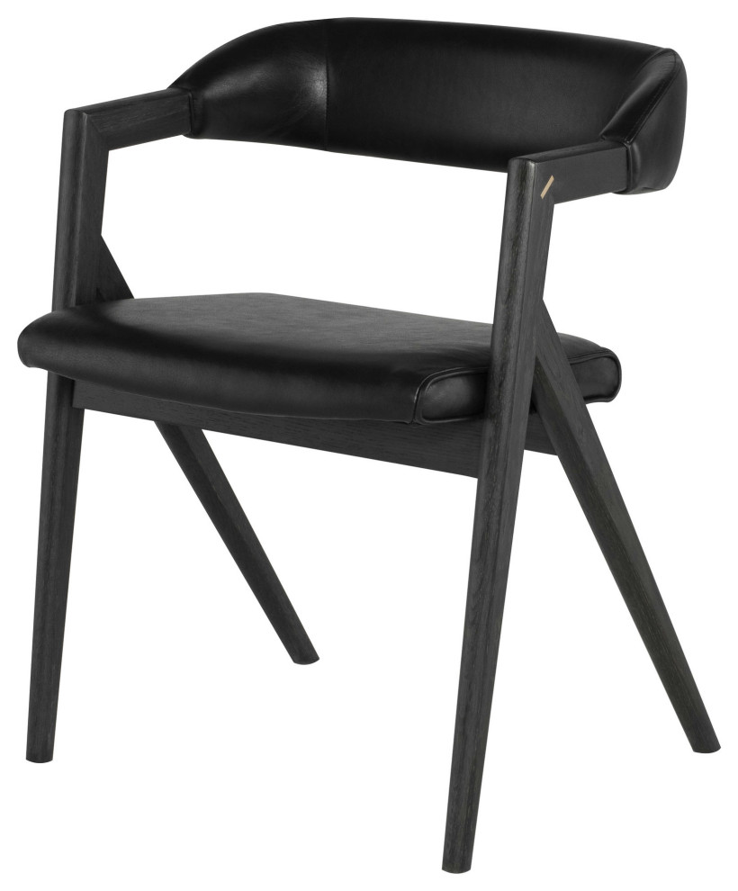 Anita Raven Leather Dining Chair   Midcentury   Dining Chairs   by Kolibri Decor  Houzz