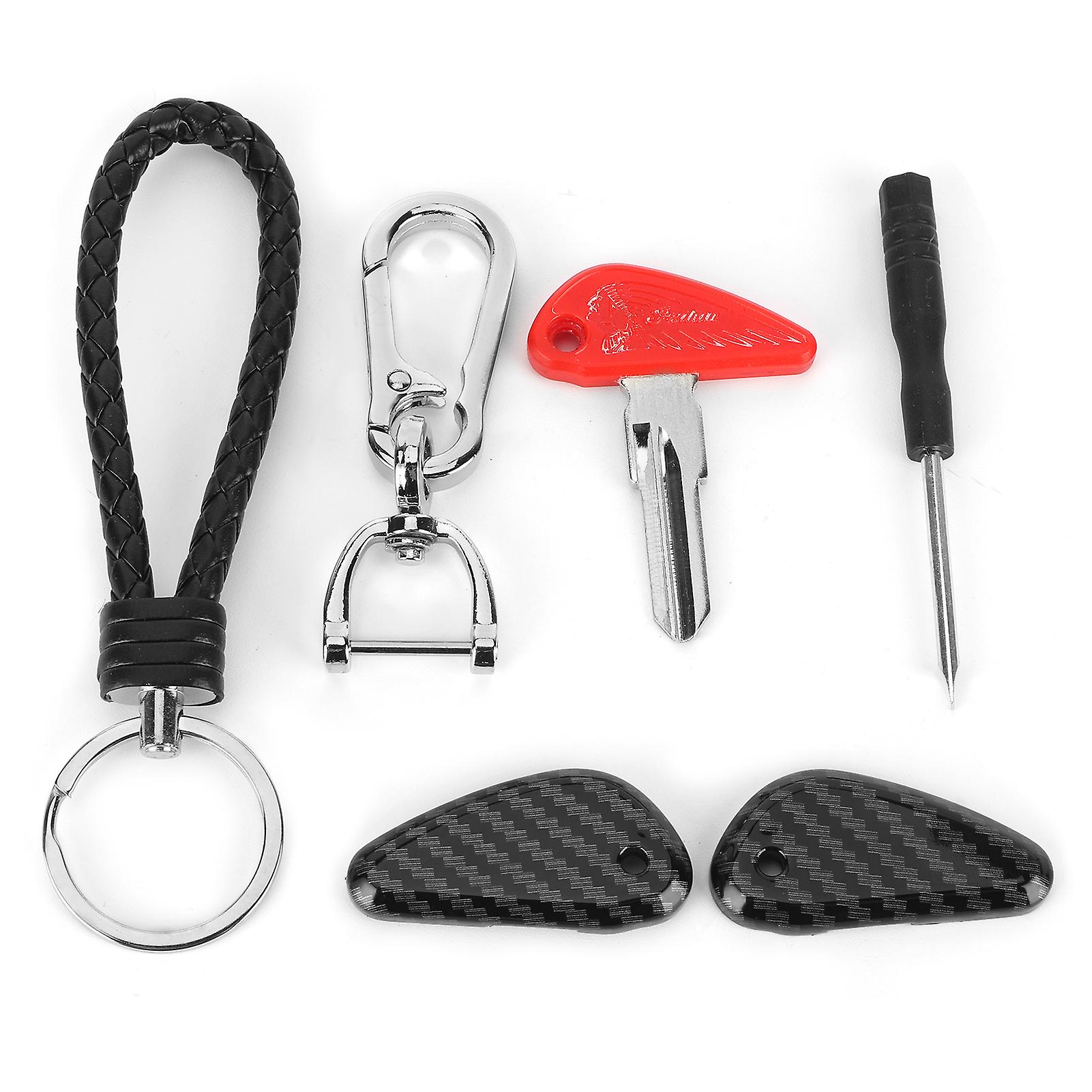 Uncut Ignition Start Key W/carbon Fiber Style Shell Fit For Indian Scout 19202018 Motorcycle