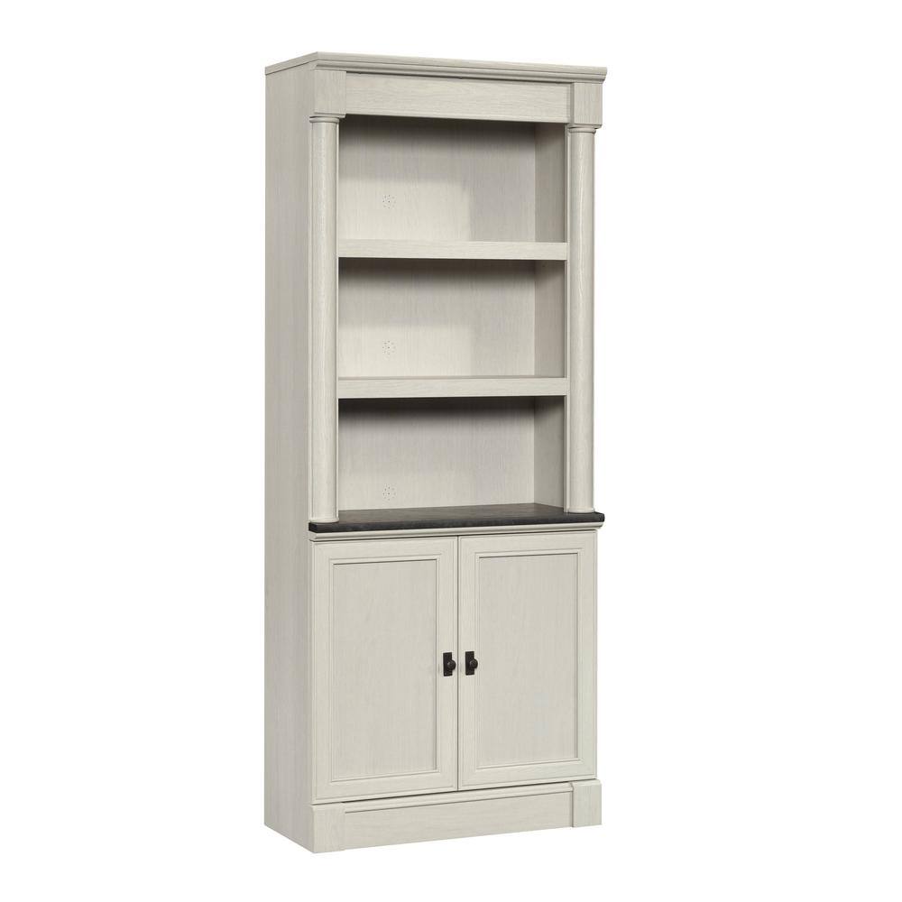 SAUDER Palladia 71.850 in. Glacier Oak 5-Shelf Standard Bookcase with Doors 432729