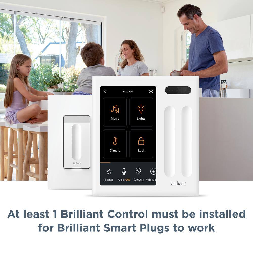 Brilliant Smart Plug - Alexa Google Assistant and More (Smart Home Control Required) BHP120US-WH1