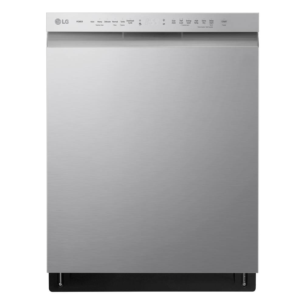 LG 24 in. Stainless Steel Front Control Built-In Dishwasher with Stainless Steel Tub Quadwash Dynamic Dry ADA 48 dBA ADFD5448AT