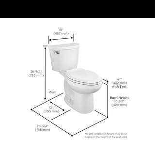 American Standard Reliant 2-piece 1.28 GPF Single Flush Chair Height Elongated Toilet in White Seat Not Included 773AA101.020