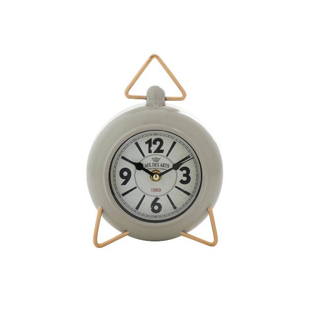 Metal Clock With Gold Accents Gray Olivia amp May