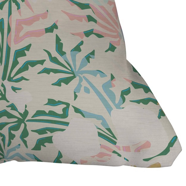 Evamatise Tropical Jungle Landscape Abstraction Outdoor Throw Pillow Beige Deny Designs