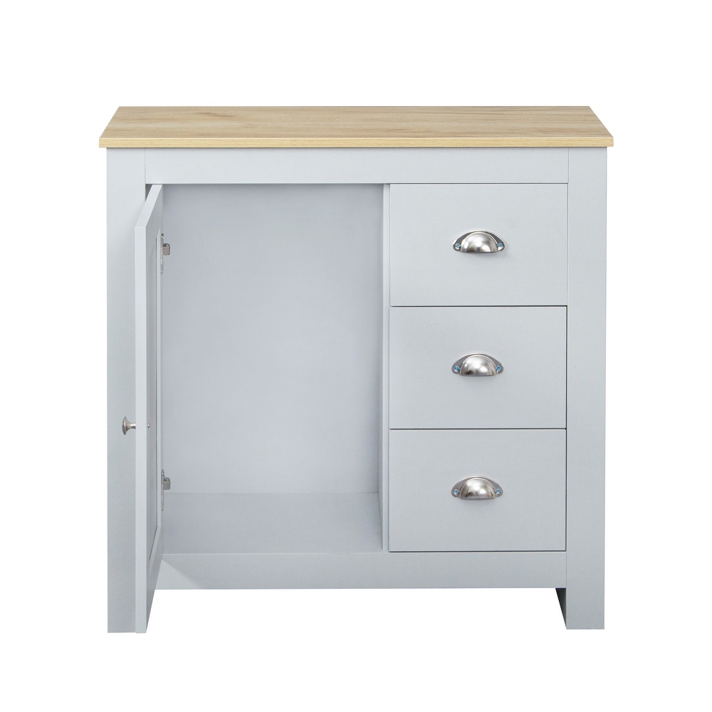 Kitchen Sideboard Buffet Storage Cabinet with 3 Drawers and Door