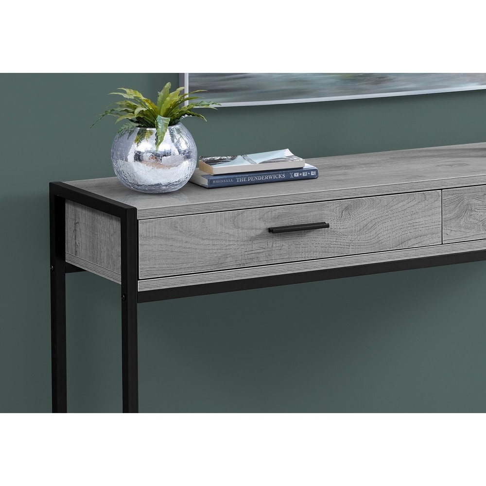 Accent Table  Console  Entryway  Narrow  Sofa  Storage Drawer  Living Room  Bedroom  Metal  Laminate  Contemporary